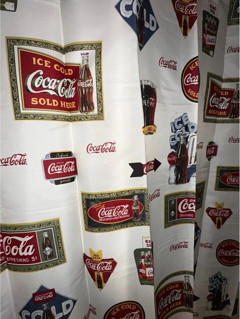 RARE Vintage Coca-Cola Themed Shower/Curtain 68